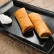 Pancakes with meat and sour cream
