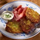 Zucchini Draniki with Svinskij Vrat