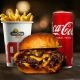 BBQ double + pomfrit + Coca cola 0.33l
